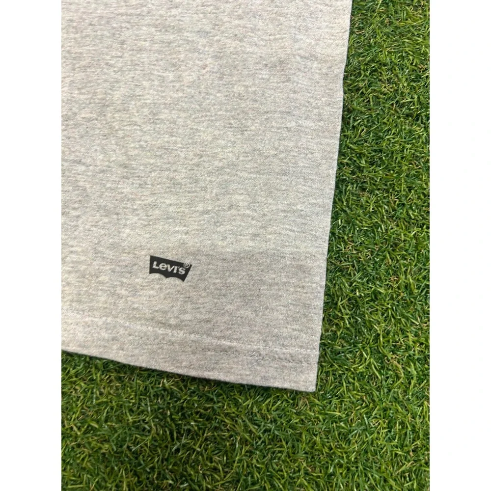Levis Mens Short Sleeve Crewneck T-Shirt Heather Grey Logo Large R5LIBE1